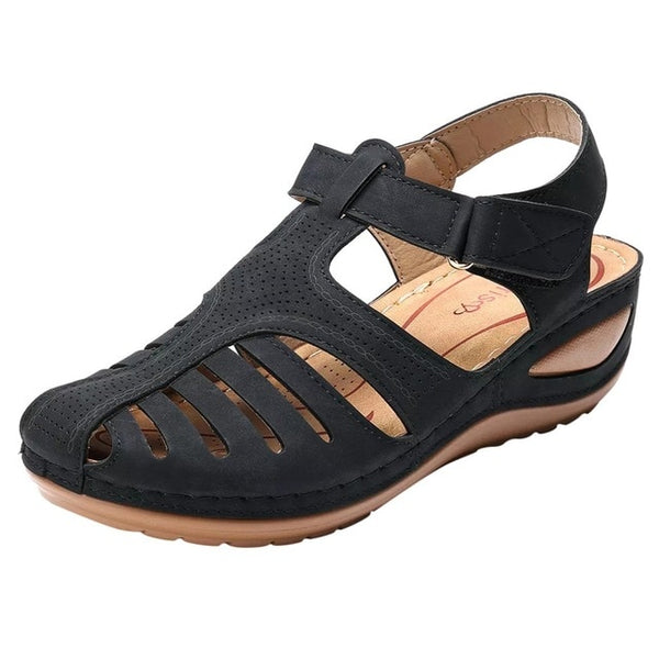 2019 NEW summer sandals women flat Ladies Comfortable Ankle Hollow Round Toe Sandals Soft Sole Shoes sandalias mujer 2019