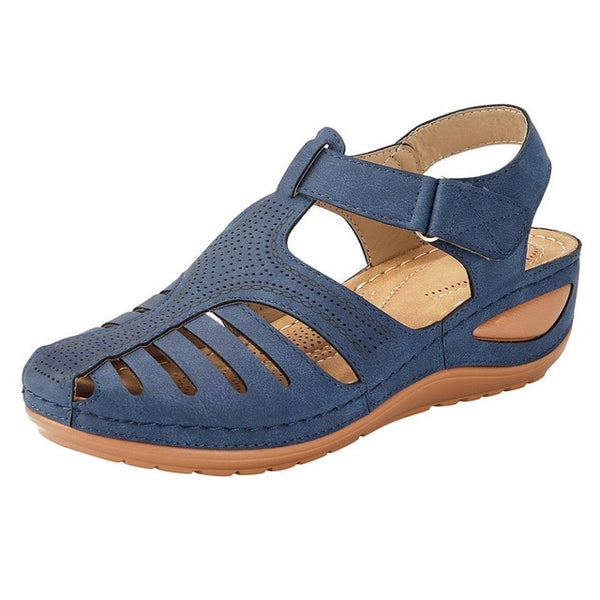 2019 NEW summer sandals women flat Ladies Comfortable Ankle Hollow Round Toe Sandals Soft Sole Shoes sandalias mujer 2019