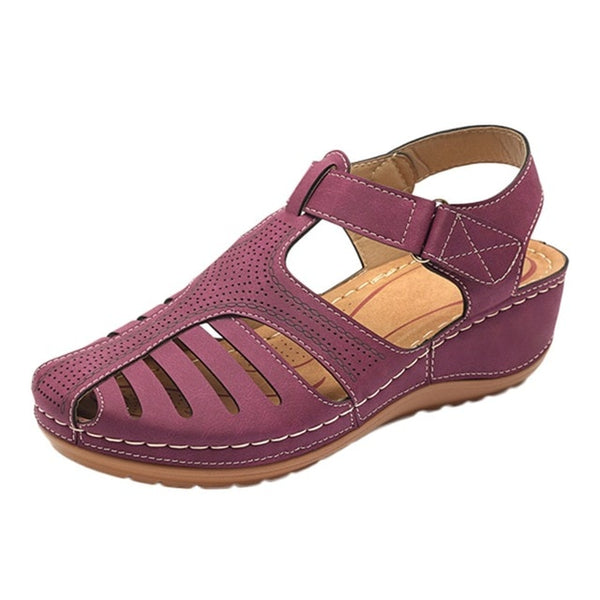 2019 NEW summer sandals women flat Ladies Comfortable Ankle Hollow Round Toe Sandals Soft Sole Shoes sandalias mujer 2019